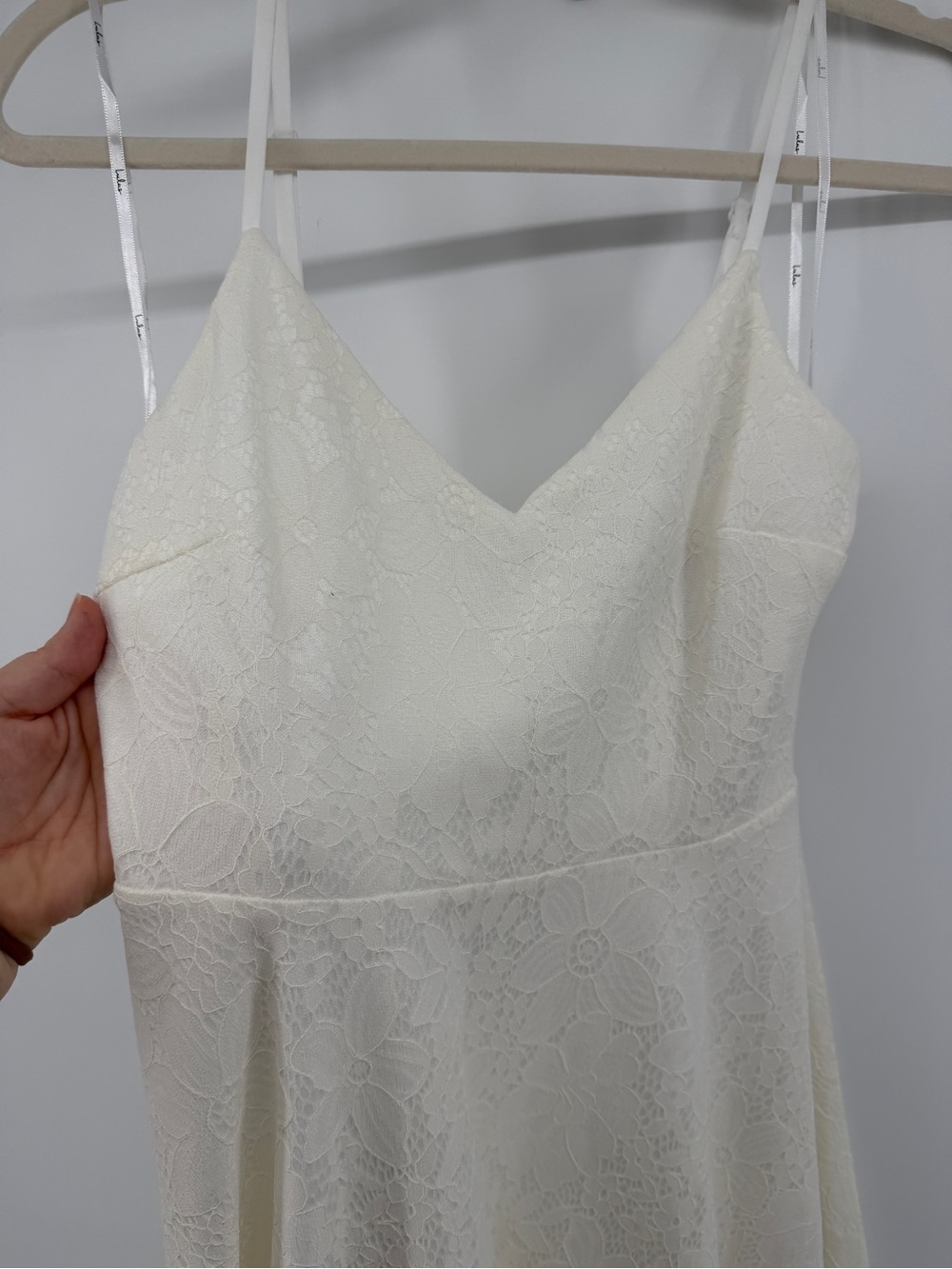 Lulus Coquette Cottagecore Bridal Preppy White Lace Skater Mini Dress SzXS - Picture 3 of 11